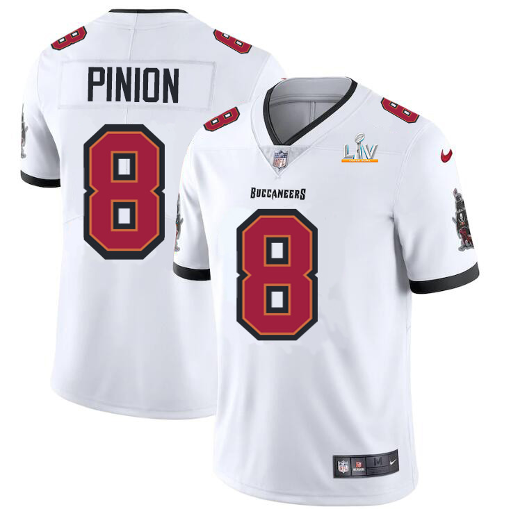 Personalized Tampa Bay Buccaneers #8 Bradley Pinion Youth Super Bowl LV Bound White Limited Jersey