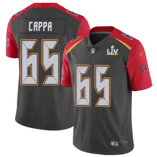 Personalized Buccaneers #65 Alex Cappa Gray Youth Super Bowl LV Bound Stitched NFL Limited Inverted Legend Jersey