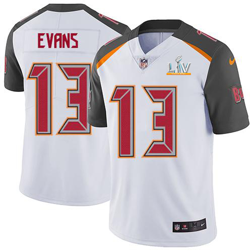 Personalized Buccaneers #13 Mike Evans White Youth Super Bowl LV Bound Stitched NFL Untouchable Limited Jersey