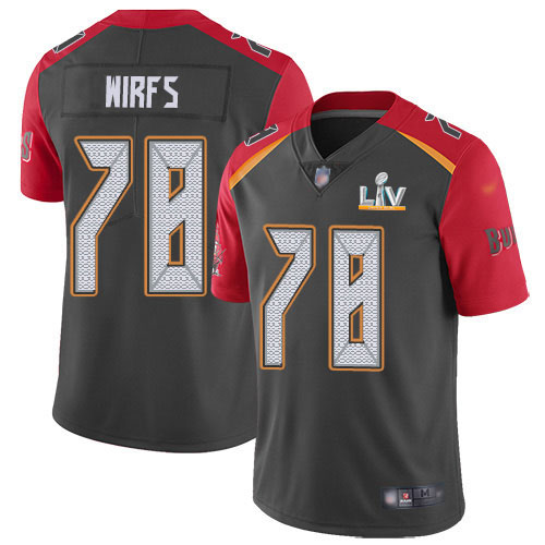 Personalized Buccaneers #78 Tristan Wirfs Gray Youth Super Bowl LV Bound Stitched NFL Limited Inverted Legend Jersey