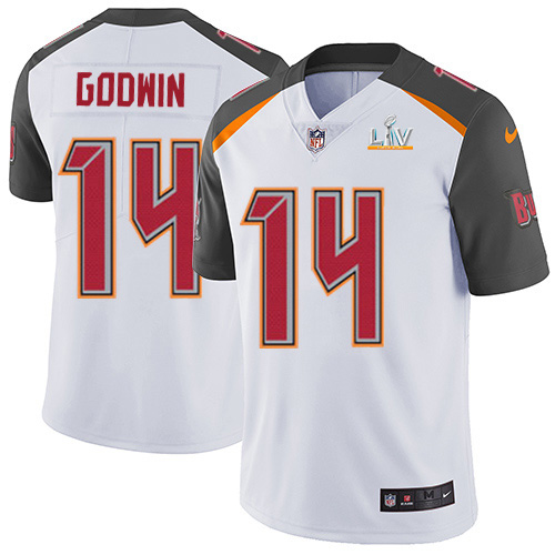 Personalized Buccaneers #14 Chris Godwin White Youth Super Bowl LV Bound Stitched NFL Untouchable Limited Jersey