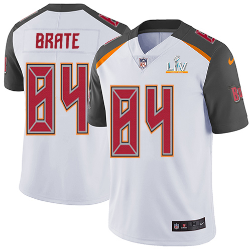 Personalized Buccaneers #84 Cameron Brate White Youth Super Bowl LV Bound Stitched NFL Untouchable Limited Jersey