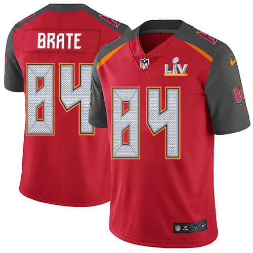 Personalized Buccaneers #84 Cameron Brate Red Team Color Youth Super Bowl LV Bound Stitched NFL Untouchable Limited Jersey