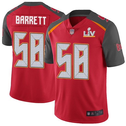 Personalized Buccaneers #58 Shaquil Barrett Red Team Color Youth Super Bowl LV Bound Stitched NFL Untouchable Limited Jersey