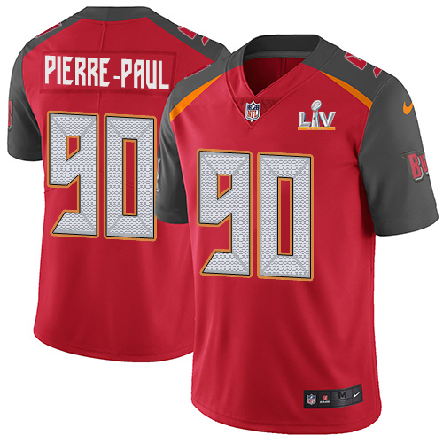 Personalized Buccaneers #90 Jason Pierre-Paul Red Team Color Youth Super Bowl LV Bound Stitched NFL Untouchable Limited Jersey