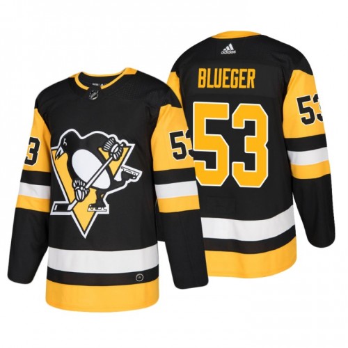 Personalized Youth Penguins #53 Teddy Blueger black Hockey Jersey