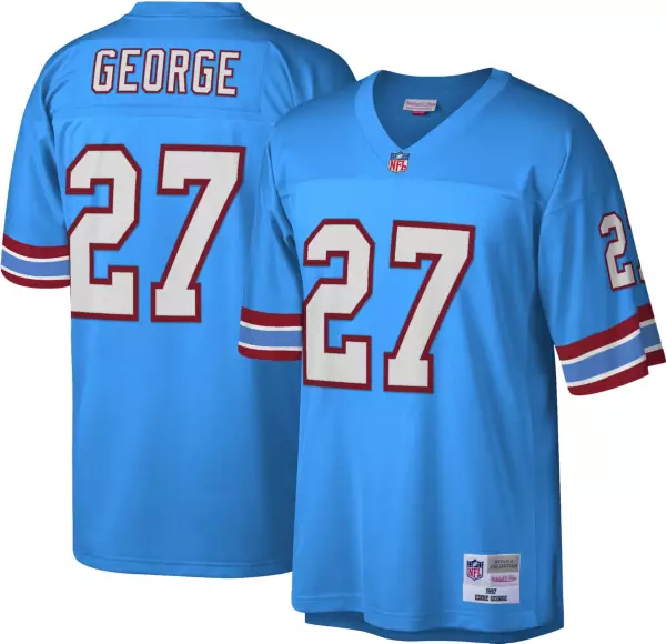 Personalized Men’s Houston Oilers Eddie George Mitchell & Ness Light Blue Jersey