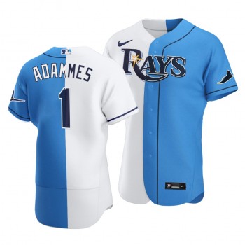 Personalized Rays #1 Willy Adames Split White Blue Two-Tone Jersey