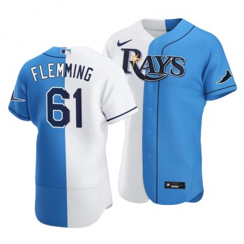 Personalized Rays #61 Josh Fleming Split White Blue Two-Tone Jersey