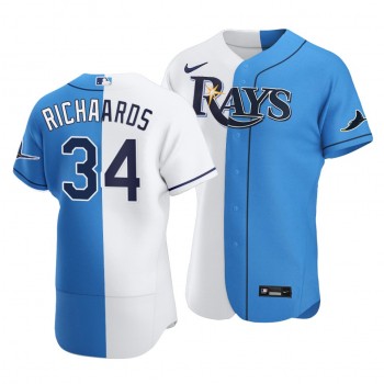 Personalized Rays #34 Trevor Richards Split White Blue Two-Tone Jersey