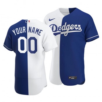 Personalized Dodgers Corey Seager Split White Blue Two-Tone Jersey