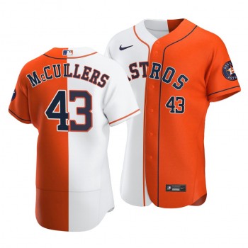 Personalized Astros #43 Lance McCullers Split White Orange Two-Tone Jersey