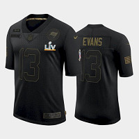 Personalized Men’s Tampa Bay Buccaneers Mike Evans Black Salute To Service 2021 Super Bowl LV Jersey