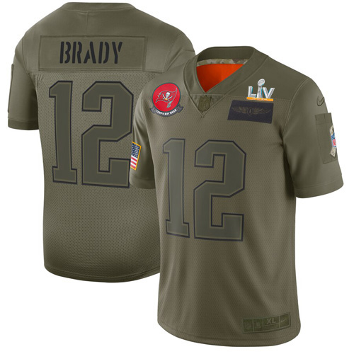 Personalized Buccaneers #12 Tom Brady Camo Men’s Super Bowl LV Bound Stitched NFL Limited 2019 Salute To Service Jersey