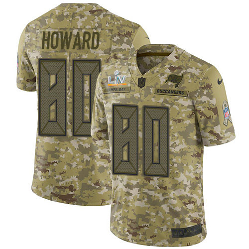 Personalized Buccaneers #80 O. J. Howard Camo Men’s Super Bowl LV Bound Stitched NFL Limited 2018 Salute To Service Jersey
