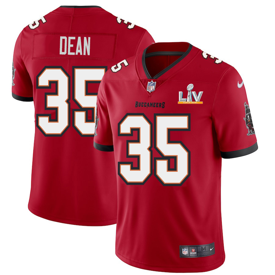 Personalized Tampa Bay Buccaneers #35 Jamel Dean Men’s Super Bowl LV Bound Red Limited Jersey