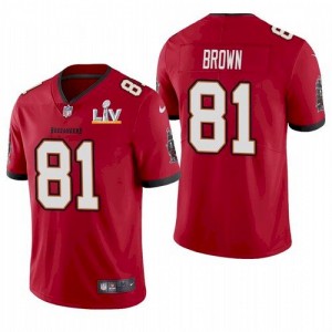 Personalized Buccaneers 81 Antonio Brown Red 2021 Super Bowl LV Limited Untouchable Limited Men Jersey