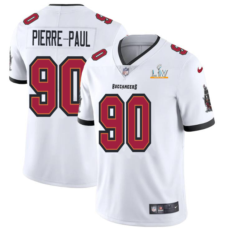 Personalized Tampa Bay Buccaneers #90 Jason Pierre-Paul Men’s Super Bowl LV Bound White Limited Jersey