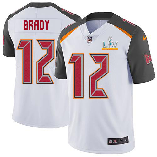Personalized Buccaneers #12 Tom Brady White Men’s Super Bowl LV Bound Stitched NFL Untouchable Limited Jersey
