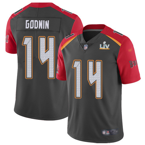 Personalized Buccaneers #14 Chris Godwin Gray Men’s Super Bowl LV Bound Stitched NFL Limited Inverted Legend Jersey