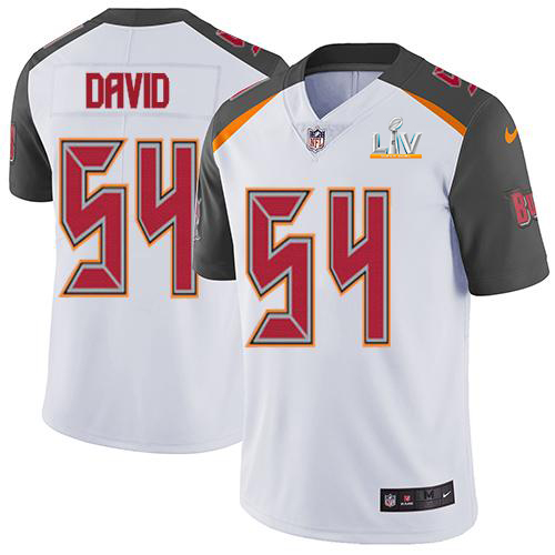 Personalized Buccaneers #54 Lavonte David White Men’s Super Bowl LV Bound Stitched NFL Untouchable Limited Jersey