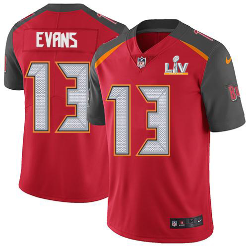 Personalized Buccaneers #13 Mike Evans Red Team Color Men’s Super Bowl LV Bound Stitched NFL Untouchable Limited Jersey