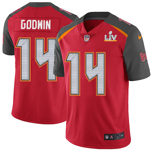 Personalized Buccaneers #14 Chris Godwin Red Team Color Men’s Super Bowl LV Bound Stitched NFL Untouchable Limited Jersey