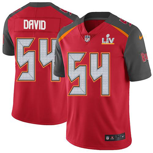 Personalized Buccaneers #54 Lavonte David Red Team Color Men’s Super Bowl LV Bound Stitched NFL Untouchable Limited Jersey