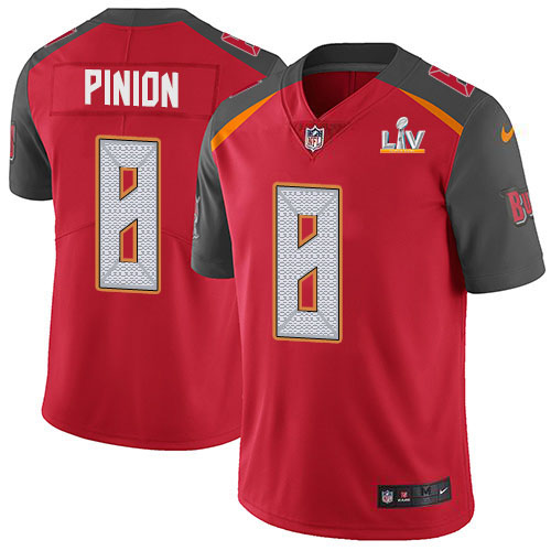 Personalized Buccaneers #8 Bradley Pinion Red Team Color Men’s Super Bowl LV Bound Stitched NFL Untouchable Limited Jersey