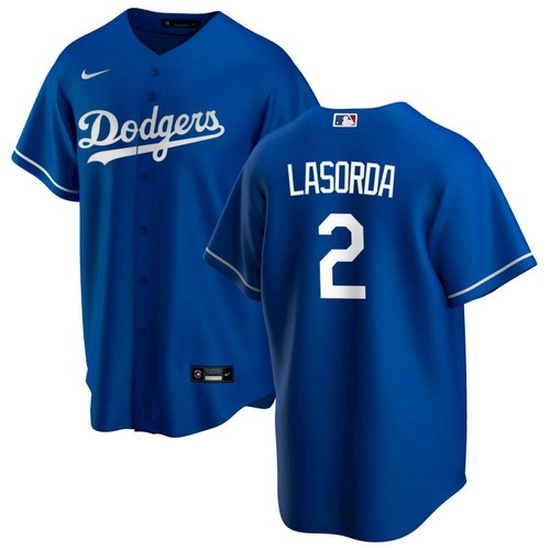 Personalized Men’s LA Dodgers #2 Tommy Lasorda Blue Cool Base Jersey