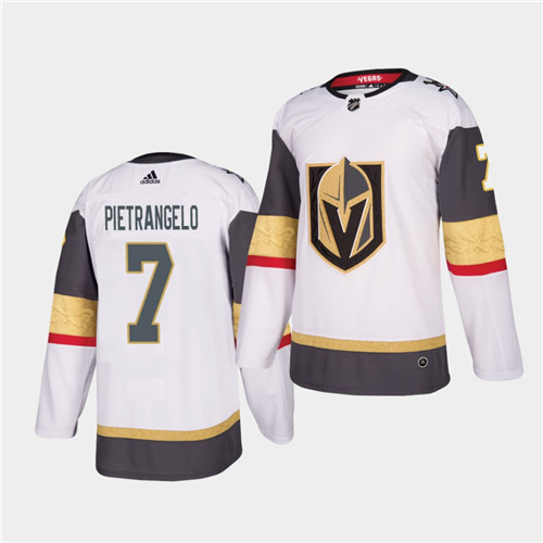 Personalized Golden Knights #7 Alex Pietrangelo 2020-21 Away Player White Jersey
