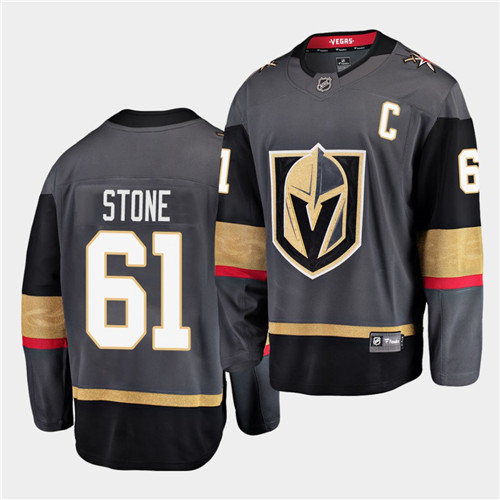 Personalized Vegas Golden Knights #61 Mark Stone Home Black 2021 Captain Men Jersey