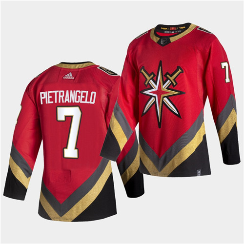 Personalized Vegas Golden Knights #7 Alex Pietrangelo 2021 Reverse Retro Red Jersey