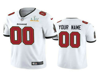 Personalized Men’s Tampa Bay Buccaneers ACTIVE PLAYER White 2021 Super Bowl LV Stitched Limited NFL Jersey
