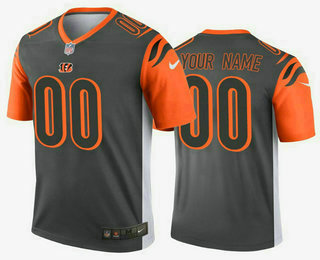 Personalized Men’s Cincinnati Bengalsized Silver Inverted Legend Stitched NFL Jersey