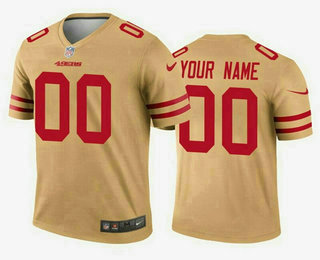 Personalized Men’s 49ersized Gold Inverted Legend NFL Jersey
