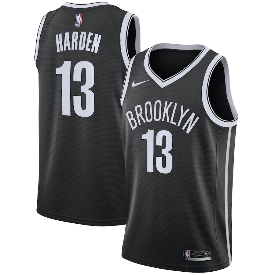 Personalized Brooklyn Nets 13 James Harden Black 2021 Swingman Jersey