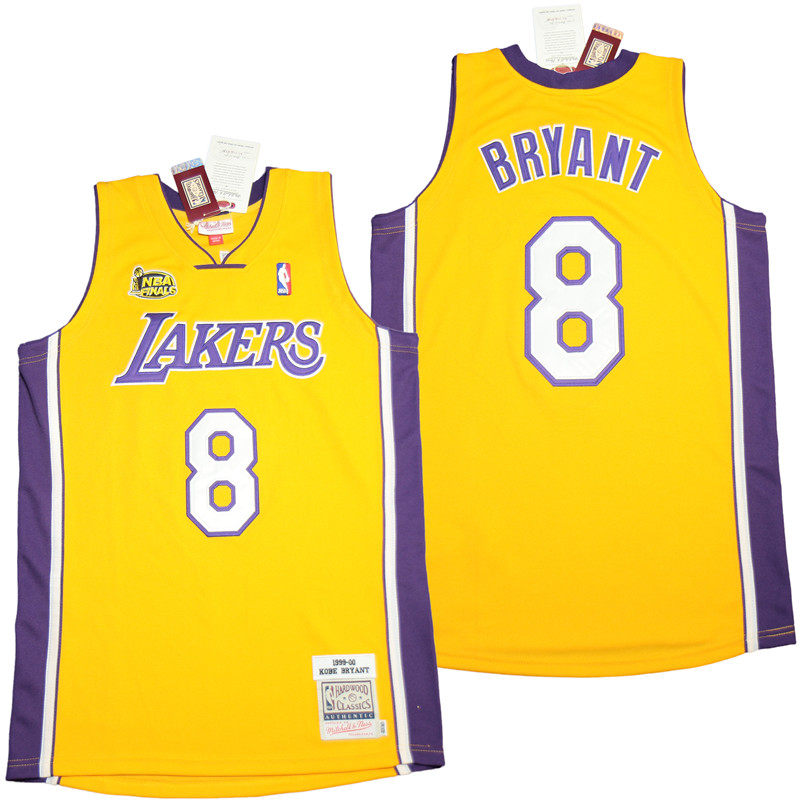 Personalized Lakers 8 Kobe Bryant yellow 2003-04 Throwback Jerseys