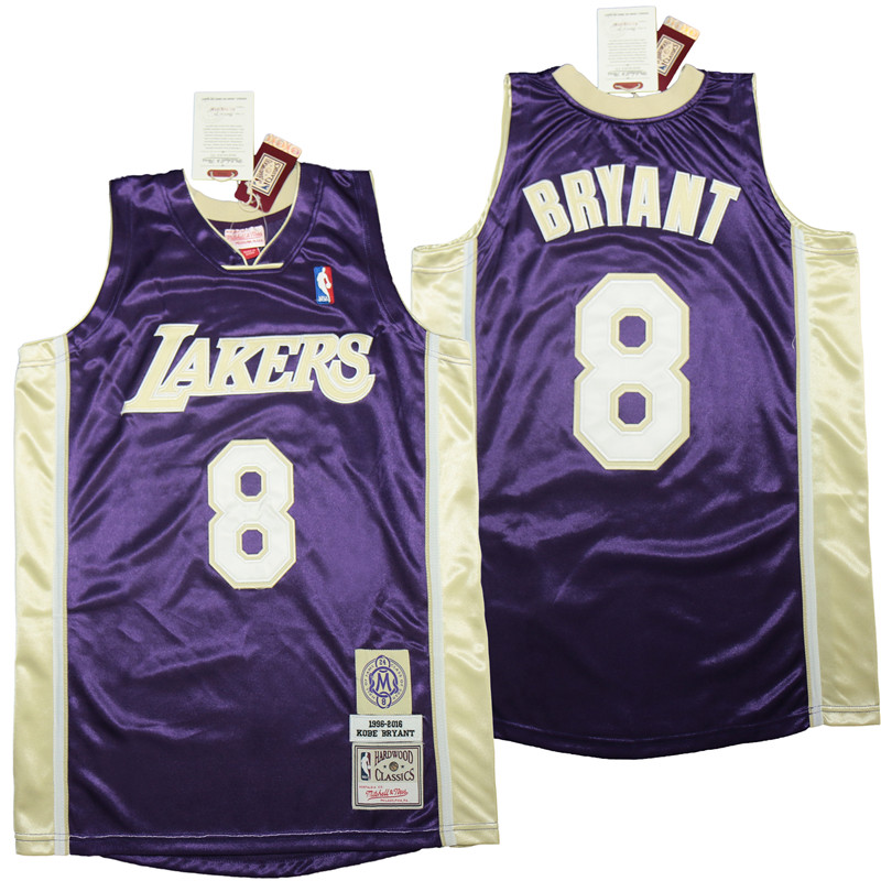 Personalized Lakers 8 Kobe Bryant Blue 1996-2016 The hall of fame Throwback Jerseys