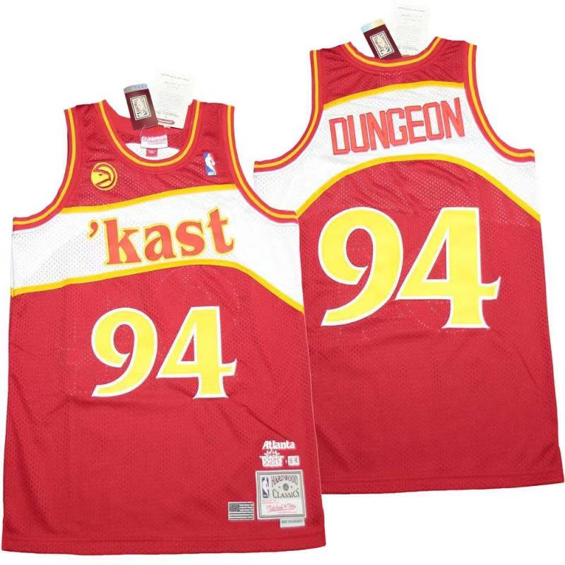 Personalized Hawks 94 DUNGEON Red Throwback Jerseys