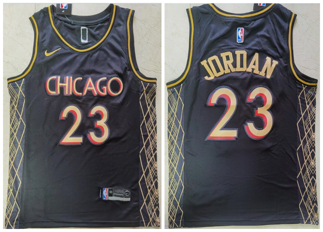 Personalized Bulls 23 Michael Jordan Black 2021 City Edition Swingman Jersey