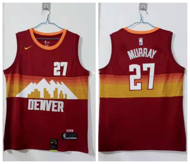 Personalized Nuggets 27 Jamal Murray Red 2020 21 City Edition Swingman Jersey