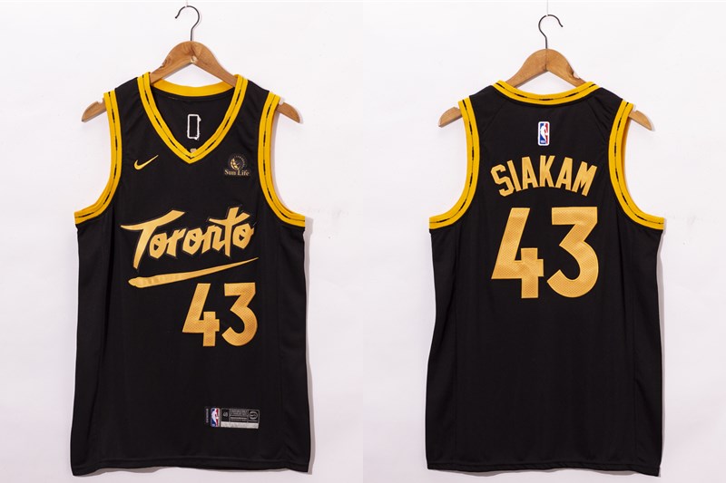 Personalized Men’s Toronto Raptors #43 Pascal Siakam Black 2021 City Edition Swingman Jersey With The Sponsor Logo