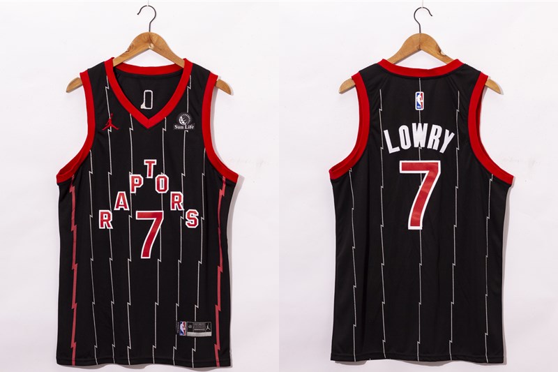 Personalized Men’s Toronto Raptors #7 Kyle Lowry Black 2021 Brand Jordan City Edition Swingman Jersey With The Sponsor Logo