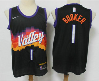Personalized Men’s Phoenix Suns #1 Devin Booker Black 2021 City Edition NBA Swingman Jersey