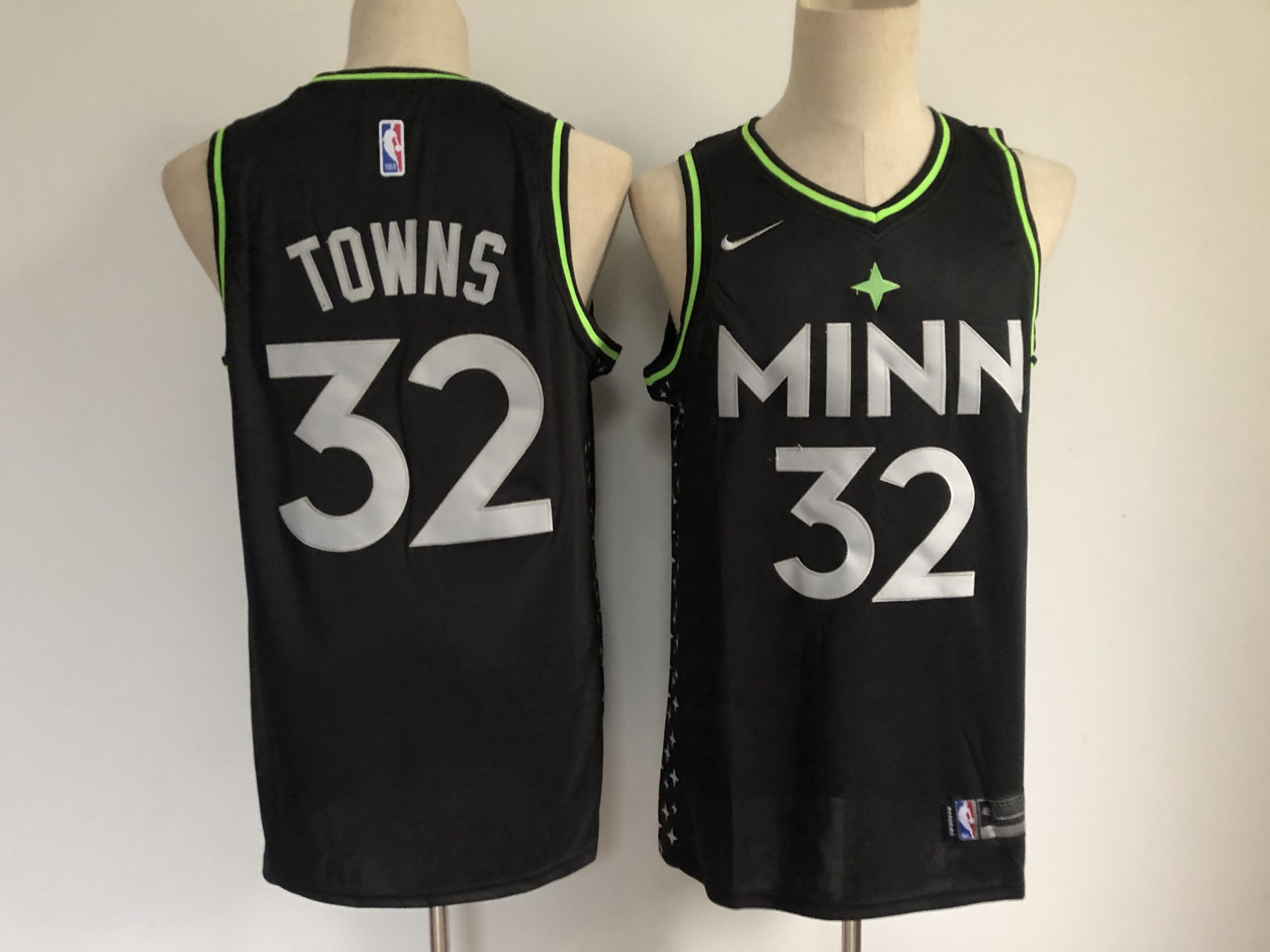 Personalized Men’s Minnesota Timberwolves #32 Karl-Anthony Towns Black 2021 City Edition Swingman Stitched NBA Jersey