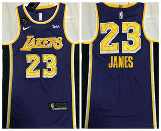 Personalized Men’s Los Angeles Lakers #23 LeBron James Purple With KB Patch NEW 2021 Wish AU Stitched NBA Jersey