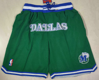 Personalized Men’s Dallas Mavericks Green Just Don Swingman Throwback Shorts