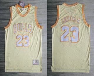 Personalized Men’s Chicago Bulls #23 Michael Jordan Gold Hardwood Classics Soul Throwback Limited Jersey