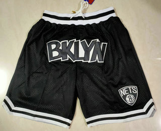Personalized Men’s Brooklyn Nets Black Just Don Swingman Throwback Shorts